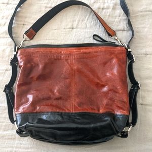R&T Medium VOP Hobo, Redwood Denim, Black, Nickle